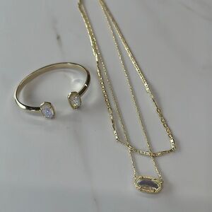 NWOT Kendra Scott Dichroic glass necklace and bracelet